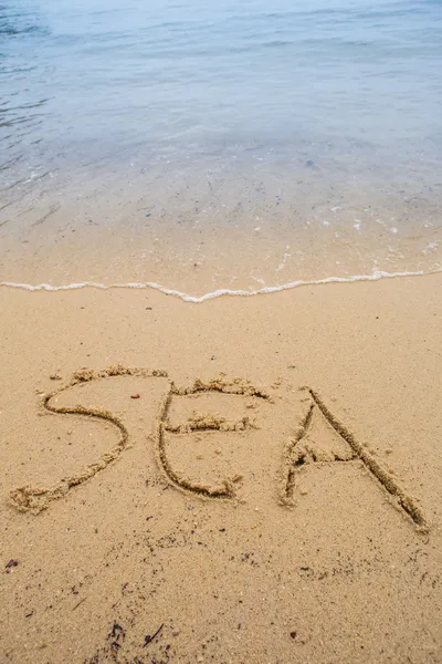 Sand With  Sea Word — Stock Photo, Image