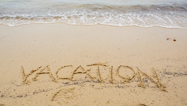 Vacation Word On Sand — Stock Photo, Image