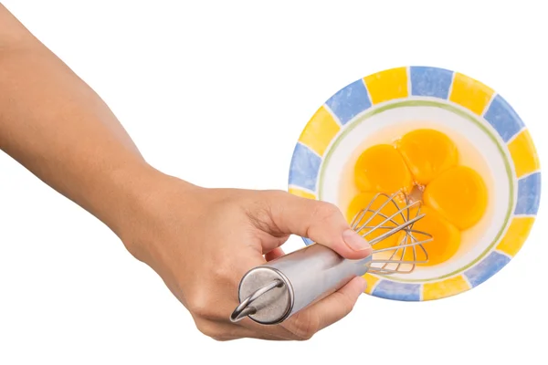 Whisking Egg Yolk — Stock Photo, Image