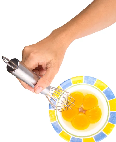 Whisking Egg Yolk — Stock Photo, Image