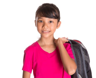 sırt çantası ile genç kız