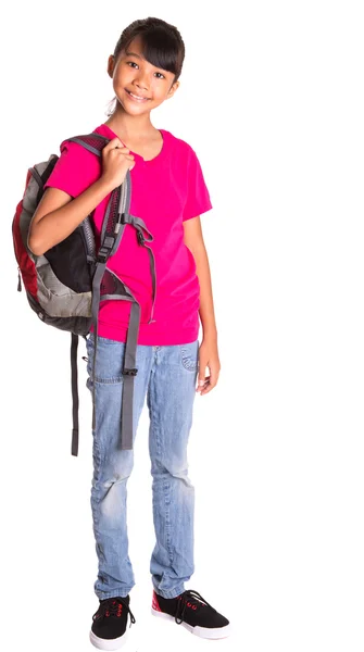 Menina com mochila — Fotografia de Stock