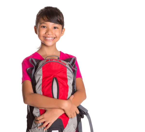 Menina com mochila — Fotografia de Stock