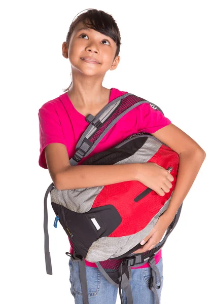 Junges Mädchen mit Rucksack — Stockfoto