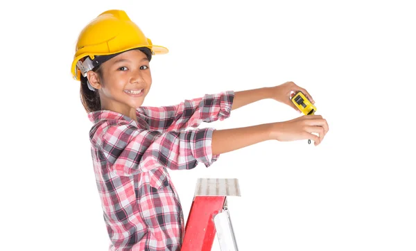 Young Girl With Tape Measure — Stock Photo, Image