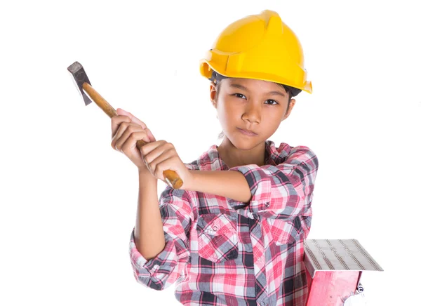 Young Girl With Hammer — Stock Photo, Image
