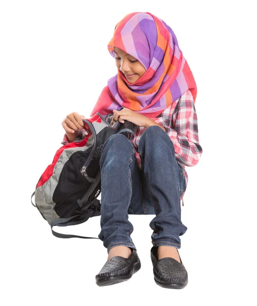 Muzulmán iskolás lány — Stock Fotó