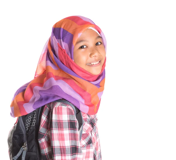 Islamitische school meisje — Stockfoto