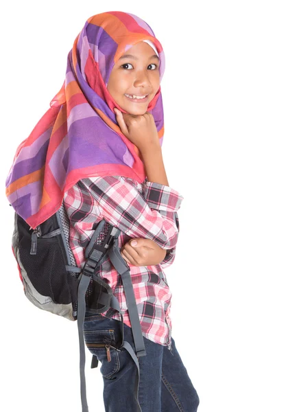 Islamitische school meisje — Stockfoto
