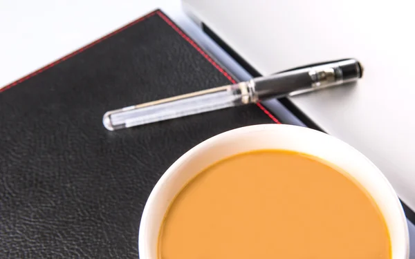 Notebook, Coffee and Ballpoint — Stock Photo, Image