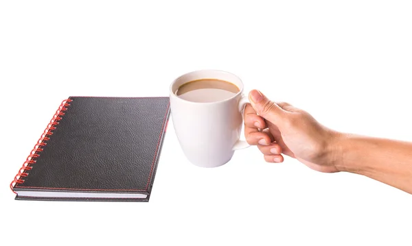 Koffie en notebook — Stockfoto