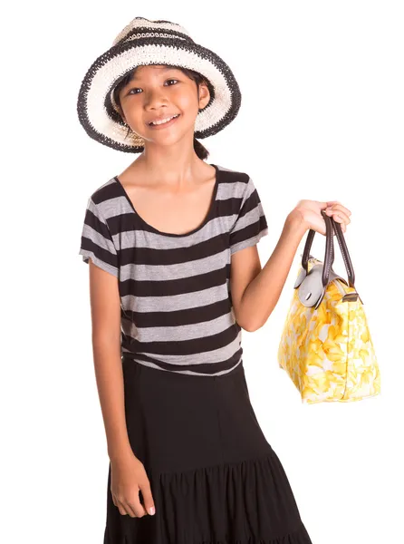 Young Girl With Yellow Handbag — Stock Photo, Image