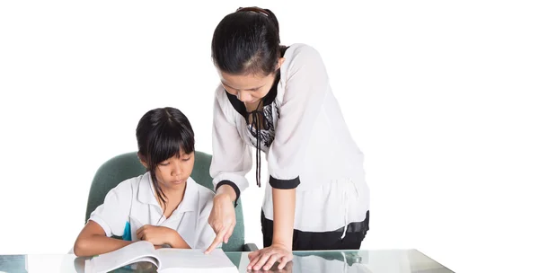 Joven escuela chica con profesor — Foto de Stock