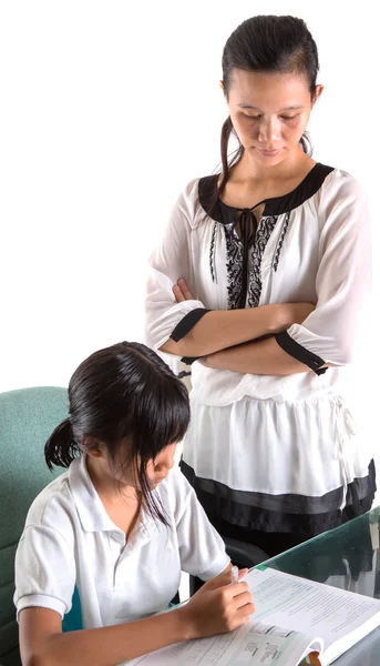 Young School Girl With Teacher — Stock Photo, Image