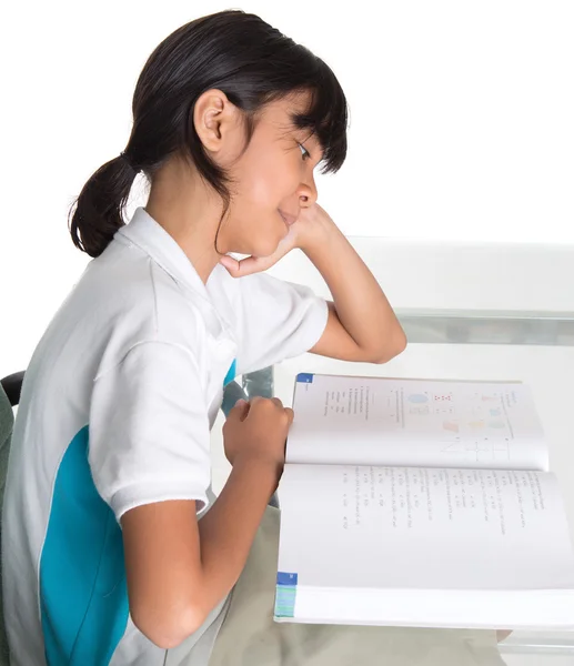Young School Girl Studying — Stock Photo, Image