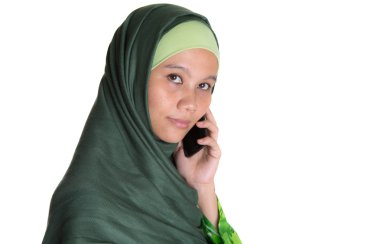 Müslüman kadın ile smartphone