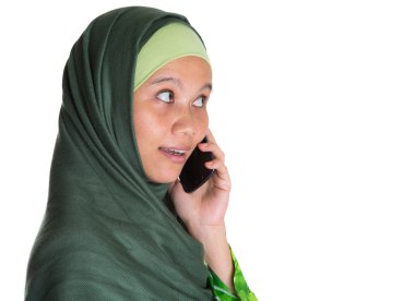 Müslüman kadın ile smartphone