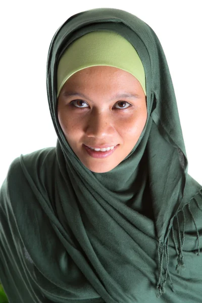Muslim Woman In Green Hijab — Stock Photo, Image