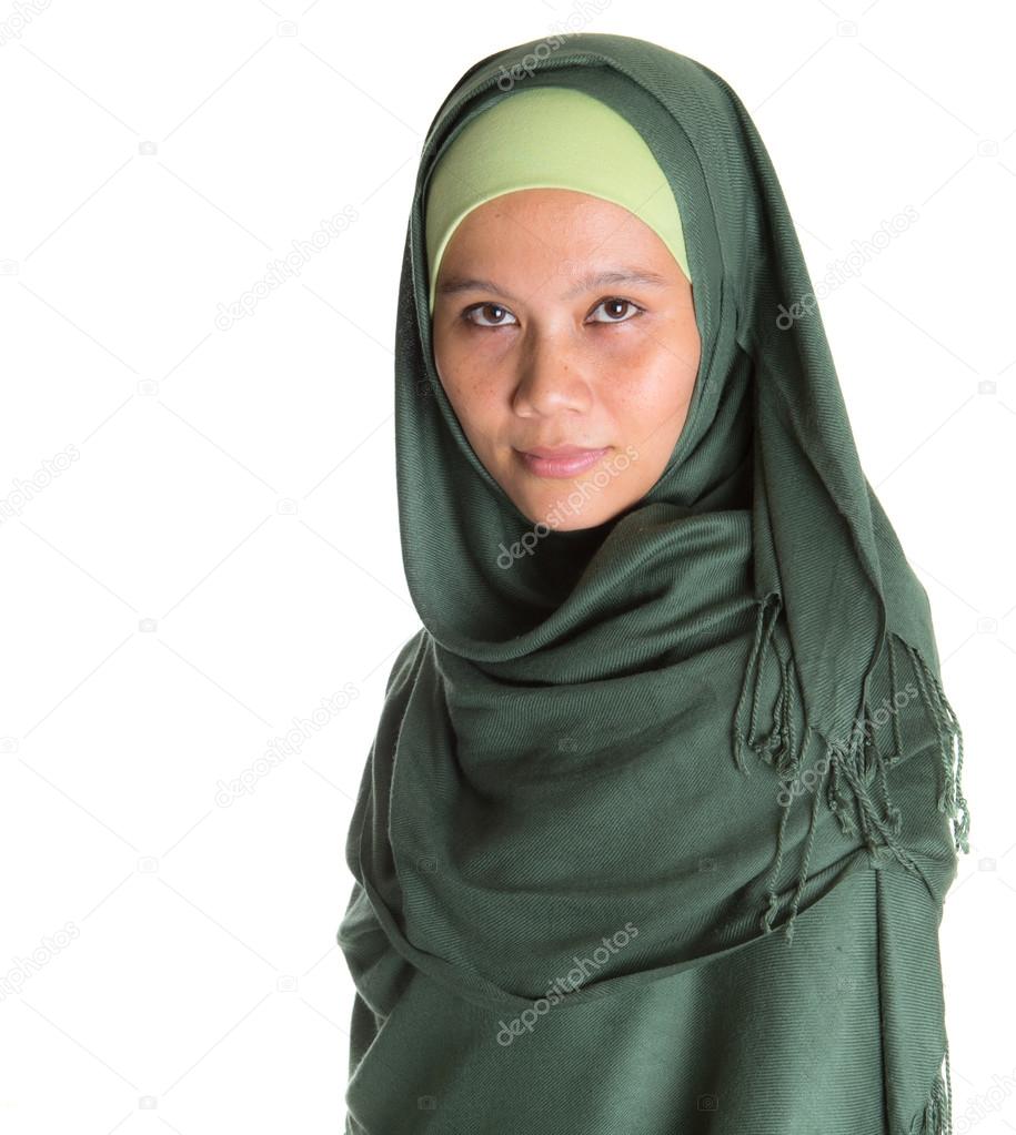 Muslim Woman In Green Hijab