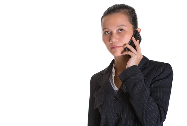 Bir akıllı telefon ile Asya iş kadını — Stok fotoğraf