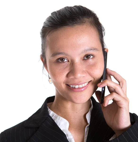 Mujer de negocios asiática con un teléfono inteligente — Foto de Stock