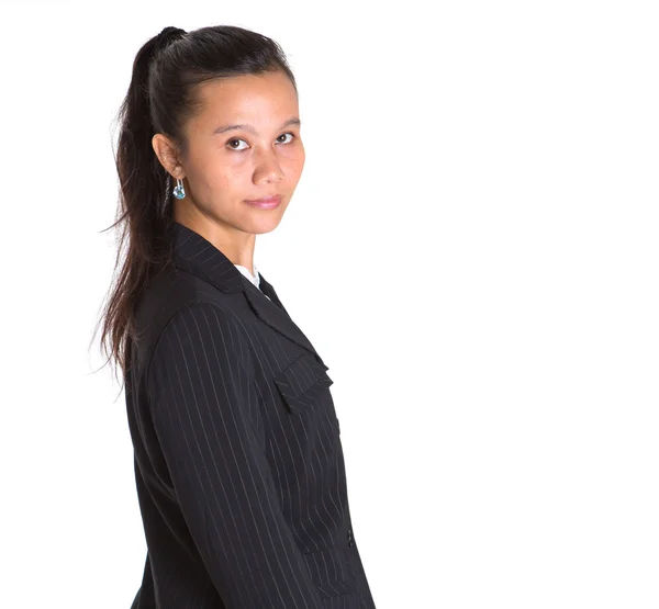 Asiatische Geschäftsfrau im dunklen Anzug — Stockfoto