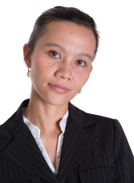 Asian Businesswoman In Dark Suit — Stock Photo, Image