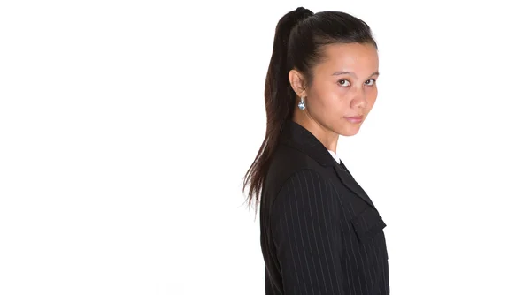 Asian Businesswoman In Dark Suit — Stock Photo, Image