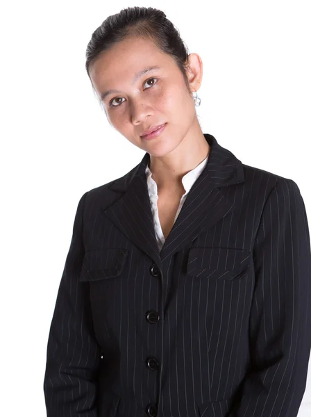 Asian Businesswoman In Dark Suit — Stock Photo, Image