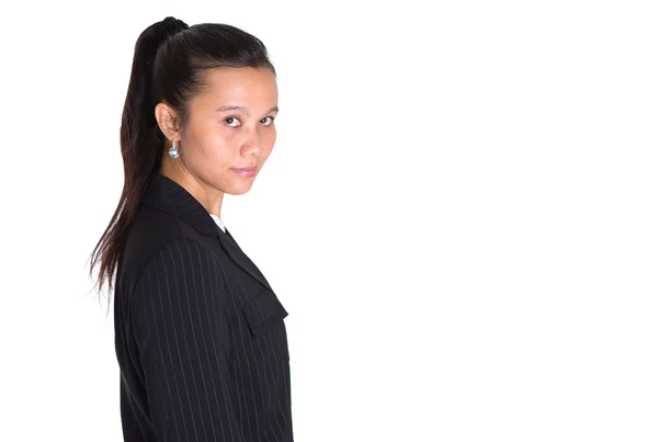 Asian Businesswoman In Dark Suit — Stock Photo, Image