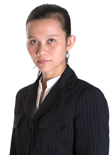 Asiatico businesswoman in scuro vestito — Foto Stock