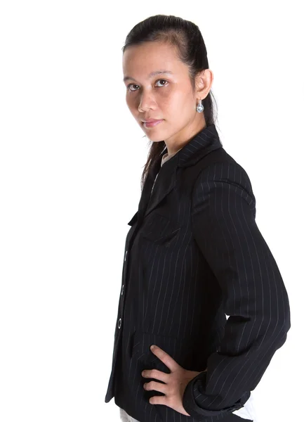 Asian Businesswoman In Dark Suit — Stock Photo, Image