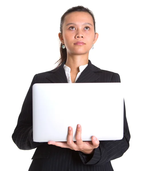 Asiatische Geschäftsfrau mit Laptop — Stockfoto