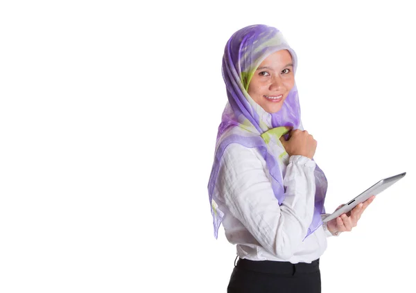 Muslim Female Proffesional With Computer Tablet — Stock Photo, Image