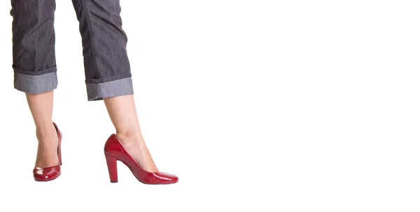 Woman Legs With Red Heels — Stock Photo, Image