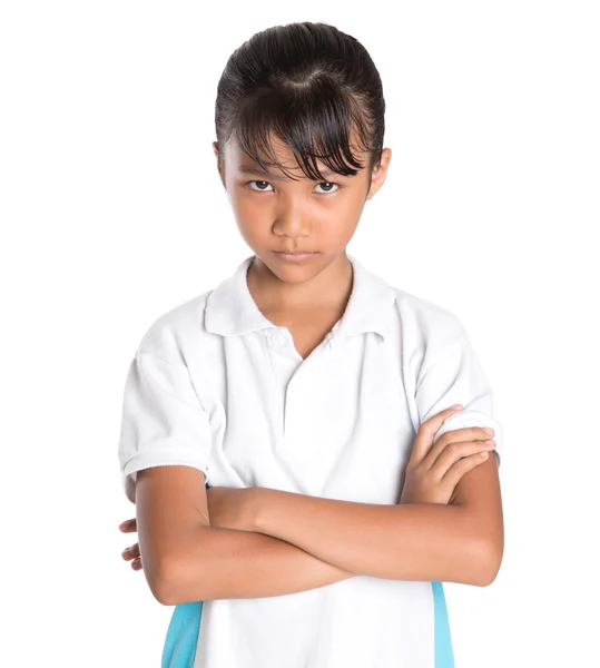 School meisje in schooluniform — Stockfoto