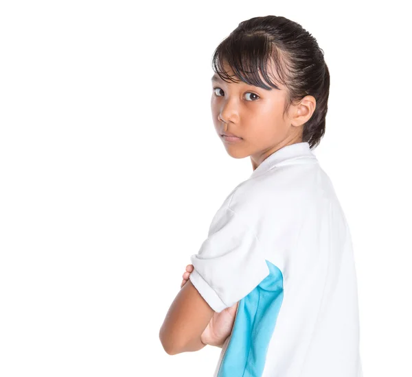 Menina da escola em uniforme escolar — Fotografia de Stock