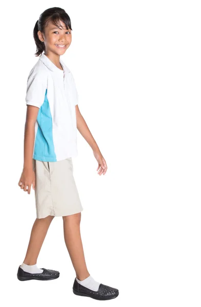 学校在学校制服的女孩 — 图库照片