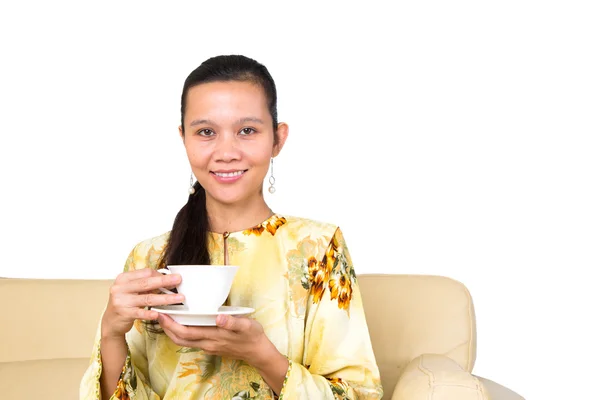 Girl Relaxing On Sofa — Stock Photo, Image