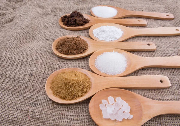 Various Types Of Sugar — Stock Photo, Image