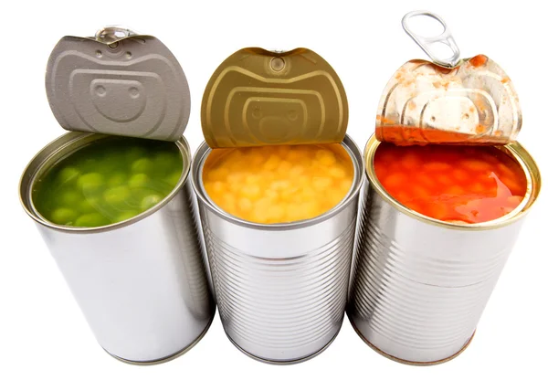 Baked Beans, Green Peas And Sweet Corn — Stock Photo, Image