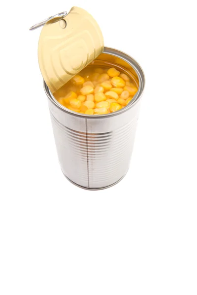 Sweet Corn Tin Can White Background — Stock Photo, Image