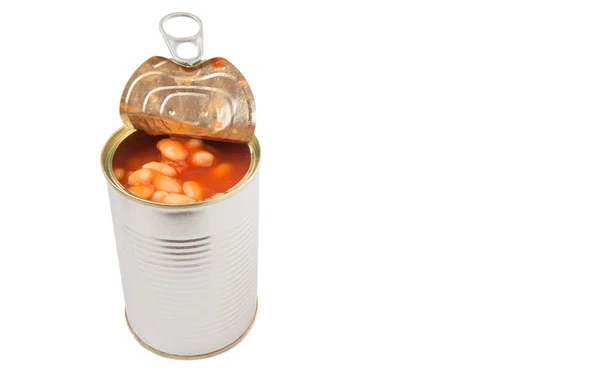 Baked Bean Tin Can White Background — Stock Photo, Image