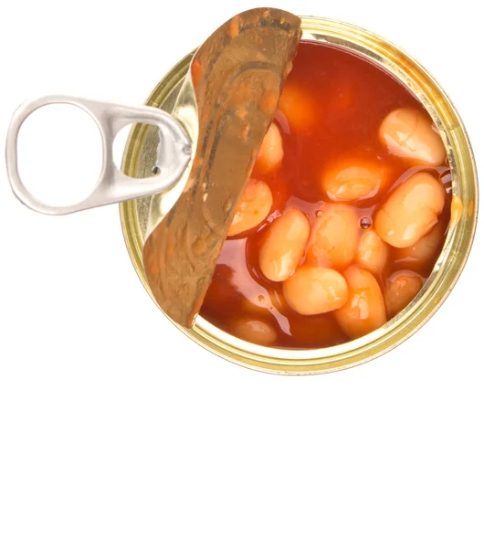 ブリキ缶で豆を焼く — ストック写真