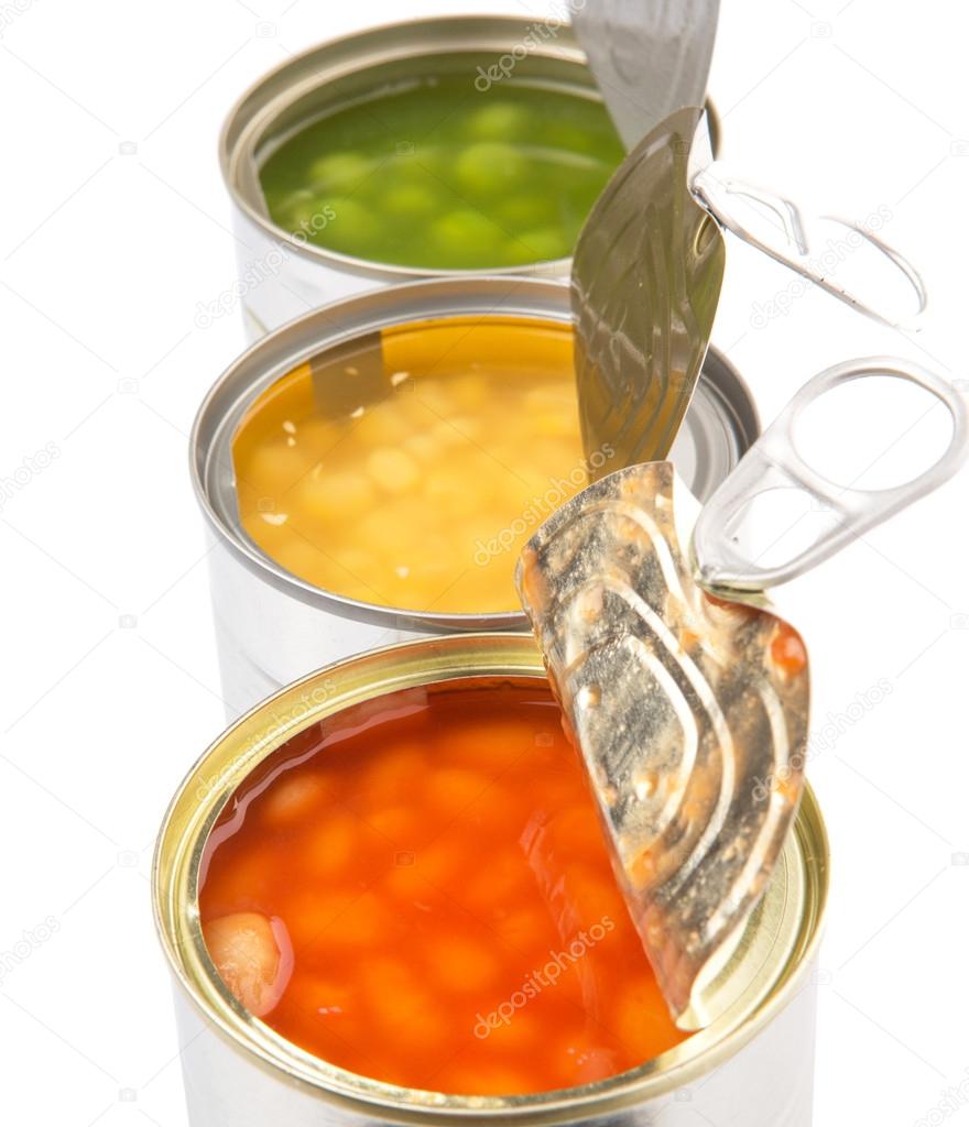 Baked Beans, Green Peas And Sweet Corn