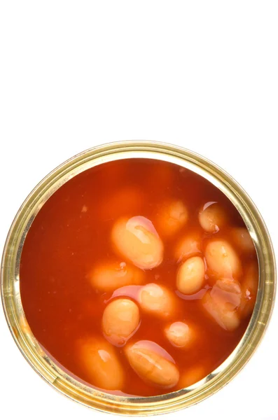 Baked Bean Tin Can White Background — Stock Photo, Image