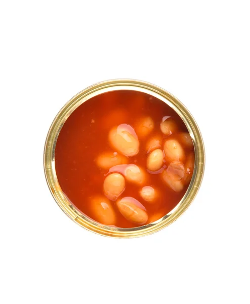 在白色背景下的锡罐甜的豆Sagunto Vár Nyáron — 图库照片