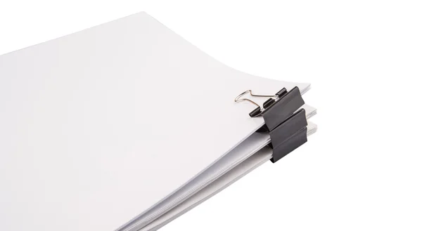 Binder clips with white paper — Stock Photo, Image