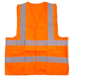 Beyaz arka plan üzerinde turuncu reflektif yelek