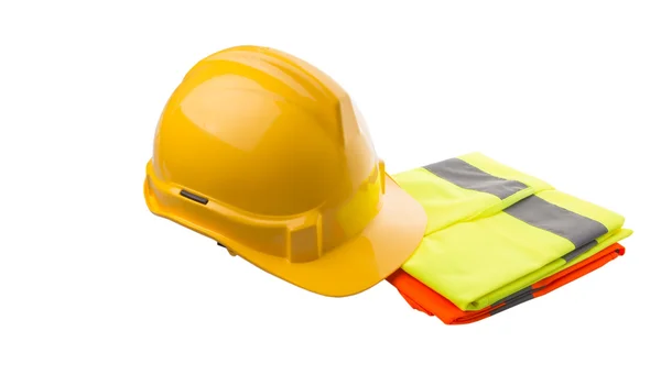 Hard Hat And Reflective Vest — Stock Photo, Image